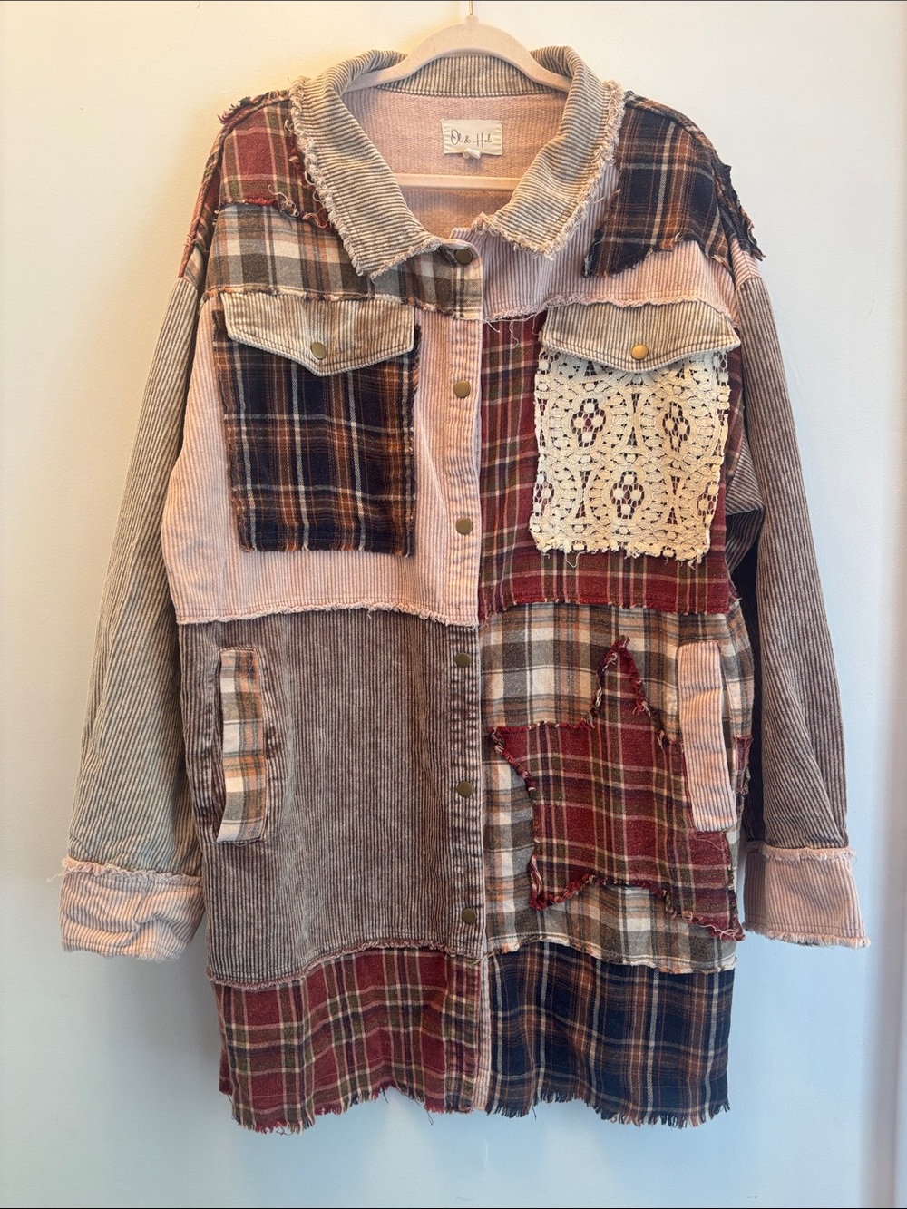 Oli & Hali | STAR Patchwork & Corduroy Jacket Sz L - Picture 5 of 16